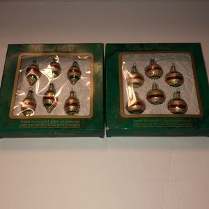 Vintage 80s Mini Glass Ornaments - NOS